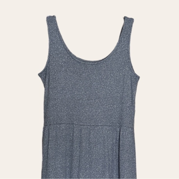 Daily Ritual Tiered Slate Blue Stretch Jersey Knit Maxi Dress Size S - Picture 5 of 9